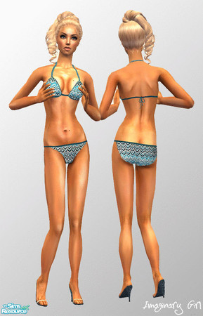 Sims 2 — Zigzag swimwear by Imaginary Boutique — it\'s summer time!