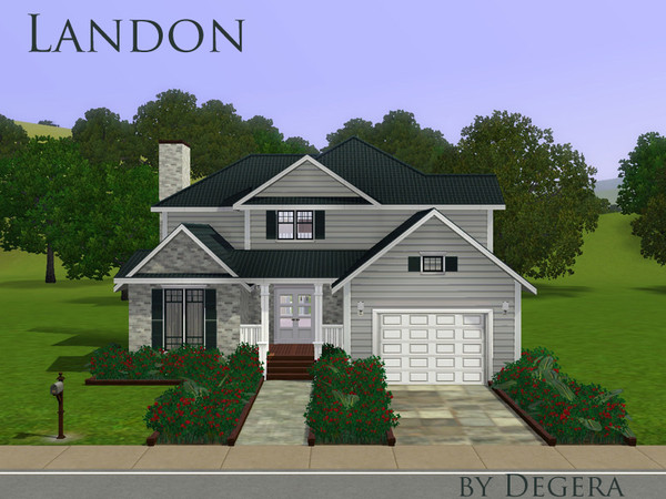Sims 3 — Landon by Degera — A small, cozy family home featuring three bedrooms, two and one half bathrooms, an eat-in