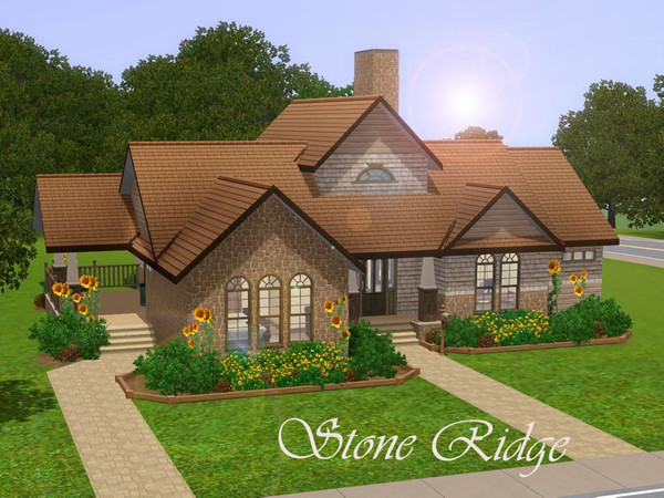 Sims 3 — Stone Ridge by elena99e2 — An elegantly furnished, two bedroom home features an open floor plan with room on the