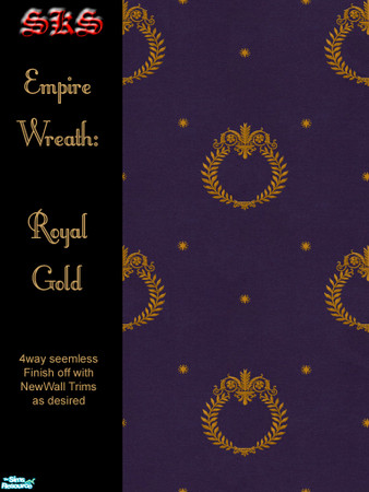 Sims 2 — Gold Empire Wreath Set - Royal by 71robert13 — Golden Laurel Wreaths, Classical scroll work and stars bespeckle