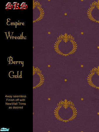 Sims 2 — Gold Empire Wreath Set -  Berry by 71robert13 — Golden Laurel Wreaths, Classical scroll work and stars bespeckle