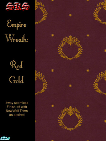 Sims 2 — Gold Empire Wreath Set - Red by 71robert13 — Golden Laurel Wreaths, Classical scroll work and stars bespeckle