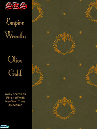 Sims 2 — Gold Empire Wreath Set - Olive by 71robert13 — Golden Laurel Wreaths, Classical scroll work and stars bespeckle