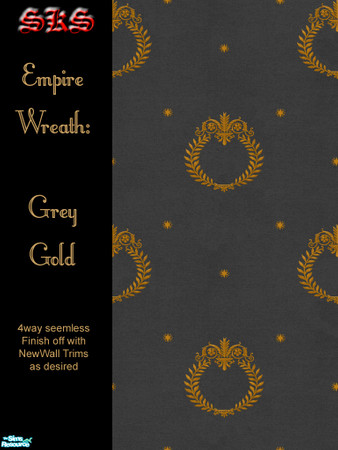 Sims 2 — Gold Empire Wreath Set - Grey by 71robert13 — Golden Laurel Wreaths, Classical scroll work and stars bespeckle