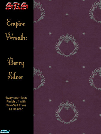 Sims 2 — Silver Empire Wreath Set - Berry by 71robert13 — Silver Laurel Wreaths, Classical scroll work and stars
