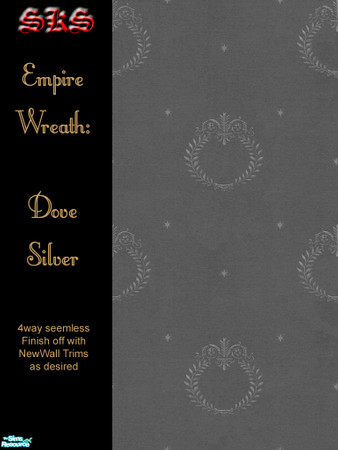 Sims 2 — Silver Empire Wreath Set - Dove by 71robert13 — Silver Laurel Wreaths, Classical scroll work and stars bespeckle