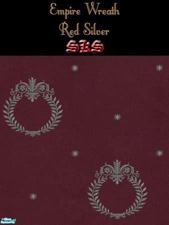Sims 2 — Silver Empire Wreath Carpeting Set - Red by 71robert13 — Silver Laural leaf wreath carpeting to coordinate with