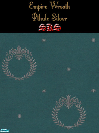 Sims 2 — Silver Empire Wreath Carpeting Set - Pthalo by 71robert13 — Silver Laural leaf wreath carpeting to coordinate