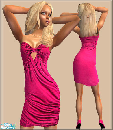 Sims 2 — Pink elegant & sexy dress by killercsaj — by killercsaj