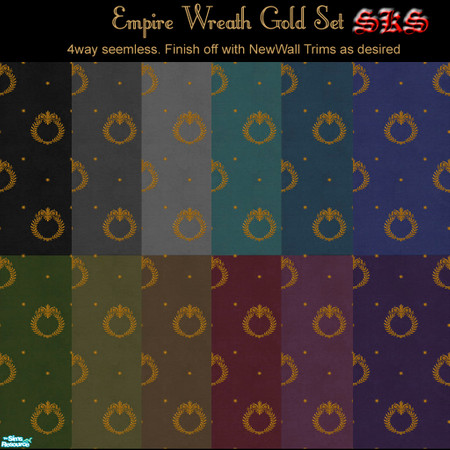 Sims 2 — Gold Empire Wreath Set by 71robert13 — Golden Laurel Wreaths, Classical scroll work and stars bespeckle these
