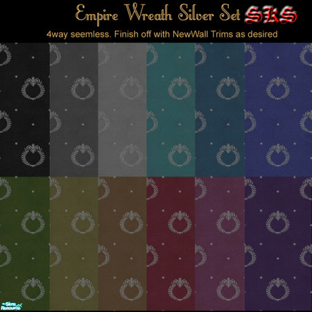 Sims 2 — Silver Empire Wreath Set by 71robert13 — Silver Laurel Wreaths, Classical scroll work and stars bespeckle these