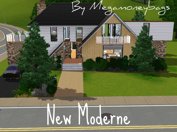 Sims 3 — New Moderne by Megamoneybags2 — This luxurious modern home features 2 modern bedrooms and 1.5 modern bathrooms.