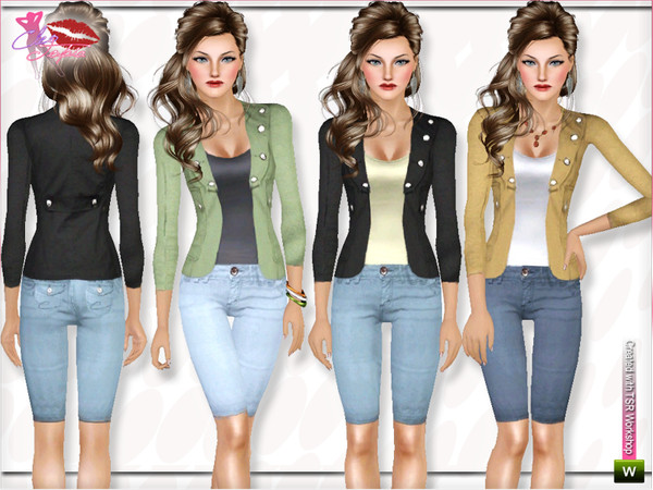 Sims 3 — Button Casual - Outfit by Cleotopia — cleotopia@tsr please do not redistrubate