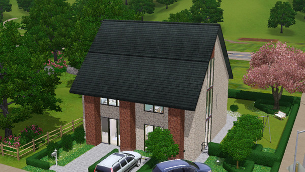 Sims 3 — Aga by dorienski — Modern family home with 4 bedrooms, large living and dining area, 2 parking lots in front of