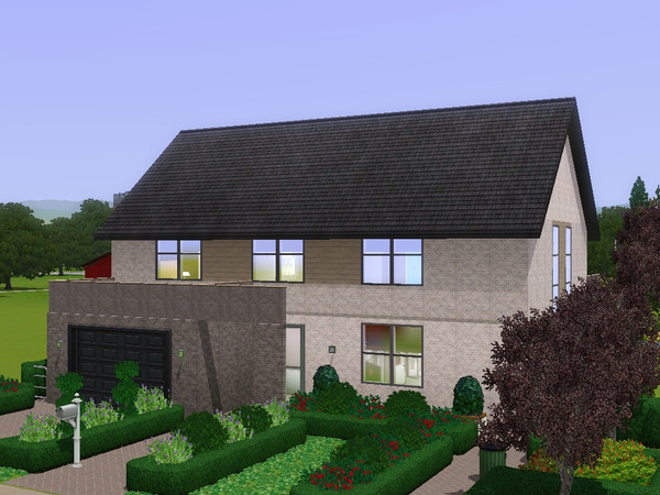 Sims 3 — Kanepi  by dorienski — Modern family home with living and dining area, kitchen, storage room with shower, a