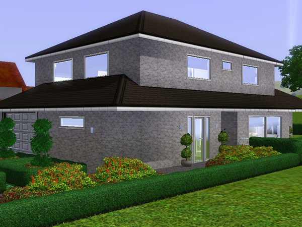 Sims 3 — Vitalic by dorienski — Modern family home with spacious garden, garage, storage room, kitchen and living and