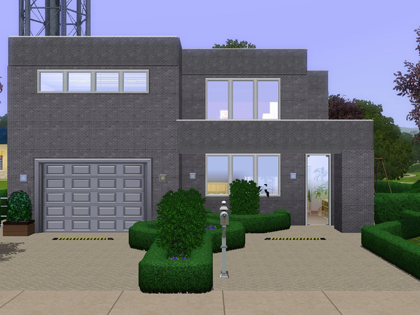 Sims 3 — Muller by dorienski — Modern tight house with spacious living, dining and kitchen, 1 office, 4 bedrooms, 2