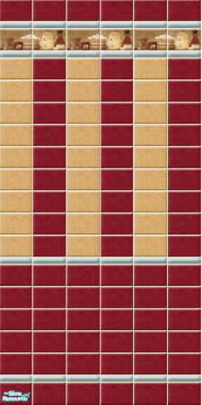Sims 2 — Table for Two - kitchen wall by perelinka — Kitchen tiled wall for elegant restaurant.