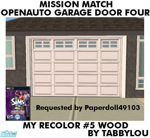 Sims 2 — TL - MM OpenAutoGarageDoorFour Recolor05Wd by TabbyLou — My Recolor #5 Wood in recolor of the Four Style (4