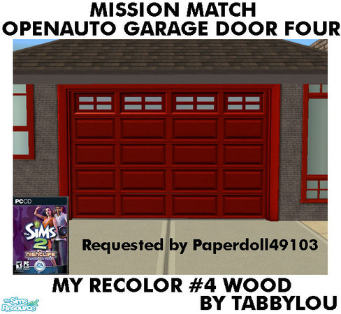 Sims 2 — TL - MM OpenAutoGarageDoorFour Recolor04Wd by TabbyLou — My Recolor #4 Wood in recolor of the Four Style (4