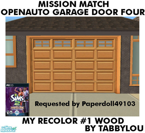 Sims 2 — TL - MM OpenAutoGarageDoorFour Recolor01Wd by TabbyLou — My Recolor #1 Wood in recolor of the Four Style (4