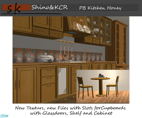 Sims 2 — PB Kitchen Recolor Honey by ShinoKCR — Updated on Nov. 08 2008 - new Textures for the new meshes