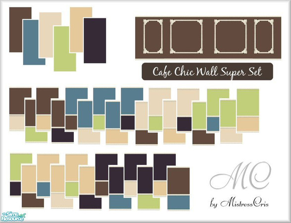 Sims 2 — Cafe Chic Wall Set by mistresscris — Created by MistressCris.