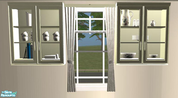 Sims 2 — PB Kitchen Recolor cream - Curtain bar cream - curtain white by ShinoKCR — 