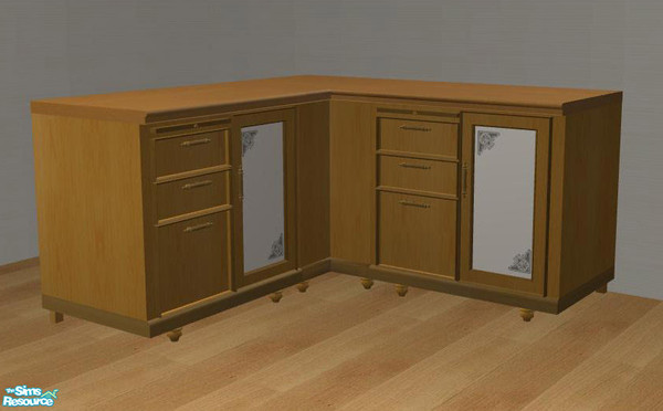 Sims 2 — PB Kitchen Recolor Honey - Counter Door Glass and Drawers by ShinoKCR — Updated on Nov. 08 2008 - Textur new for
