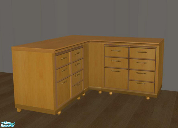 Sims 2 — PB Kitchen Recolor Honey - Counter all Drawers by ShinoKCR — Updated on Nov. 08 2008 - Textur new for updated