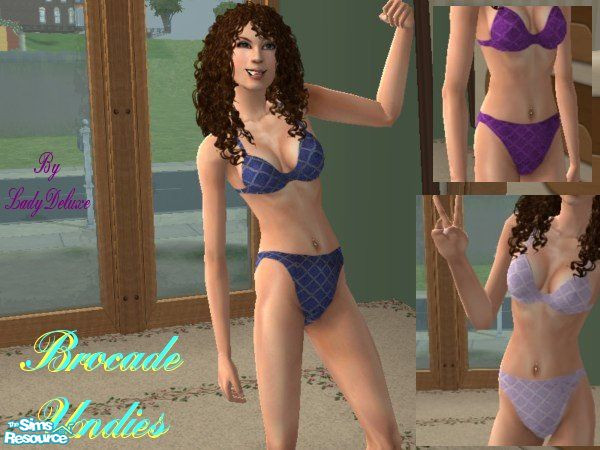 Sims 2 — Brocade Undie Collection by LadyDeluxe — Brocade is back in style. With these three new brocade underwear your