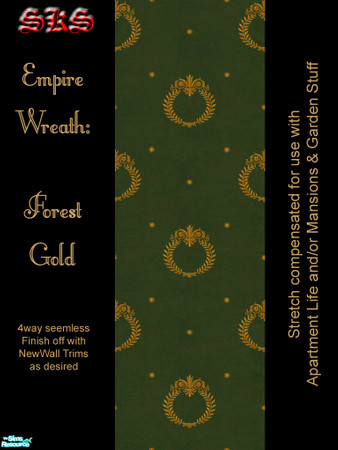 Sims 2 — Gold Empire Wreath AL Set - Forest by 71robert13 — Golden Laurel Wreaths, Classical scroll work and stars