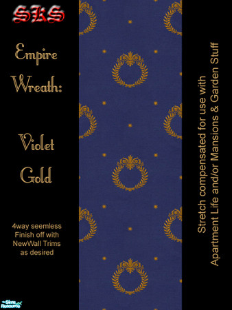 Sims 2 — Gold Empire Wreath AL Set - Violet by 71robert13 — Golden Laurel Wreaths, Classical scroll work and stars