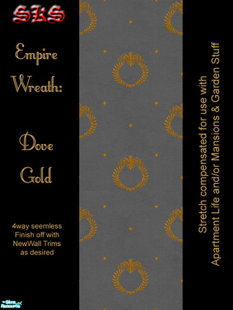 Sims 2 — Gold Empire Wreath AL Set - Dove by 71robert13 — Golden Laurel Wreaths, Classical scroll work and stars