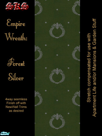 Sims 2 — Silver Empire Wreath AL Set - Forest by 71robert13 — Silver Laurel Wreaths, Classical scroll work and stars