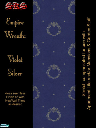 Sims 2 — Silver Empire Wreath AL Set - Violet by 71robert13 — Silver Laurel Wreaths, Classical scroll work and stars