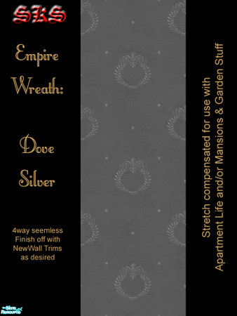Sims 2 — Silver Empire Wreath AL Set - Dove by 71robert13 — Silver Laurel Wreaths, Classical scroll work and stars