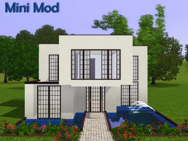 Sims 3 — Mod Mini by Degera — While small, this modern townhome features three bedrooms, two bathrooms, kitchen, living