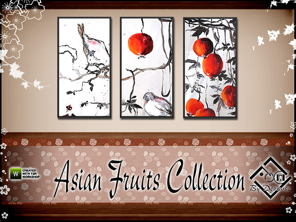 Sims 3 — Asian Fruits Collection by Devirose — by Devirose -Artist of Paint: Oleg Pawlow-(3 paints in 1 file)-Oil