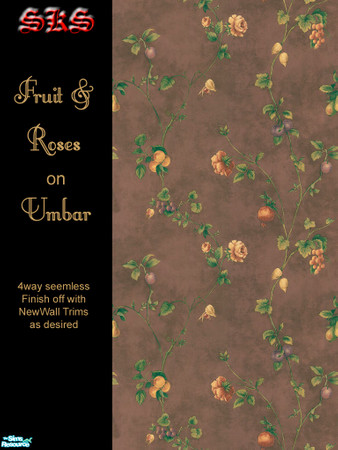 Sims 2 — Fruit & Roses - Umbar by 71robert13 — Lovely old country kitchen wallpaper. By: SKS