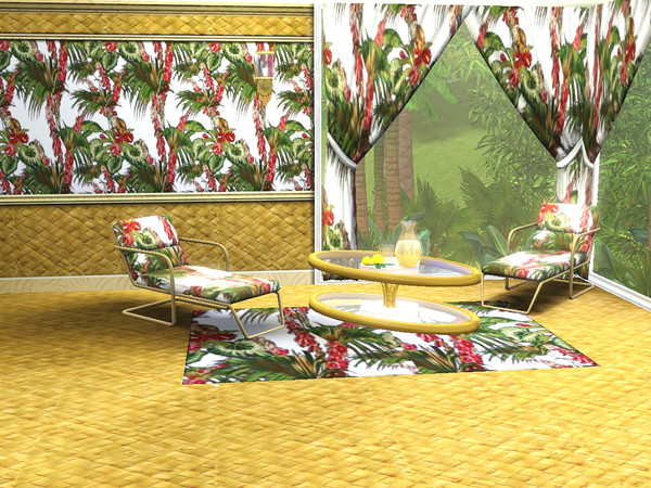 Sims 3 — marcorse_monkey business pattern by marcorse — A cheeky, novelty tropical pattern of palm trees, exotic foliage