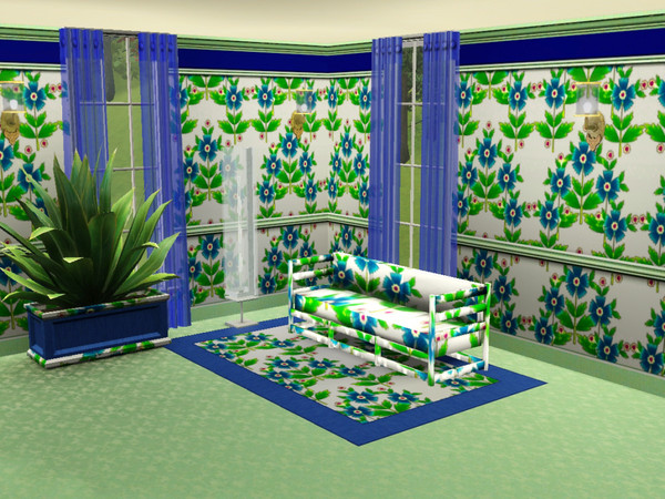 Sims 3 — marcorse_bluetree greentree pattern by marcorse — Still in the bold and bright folder - these stylised trees and