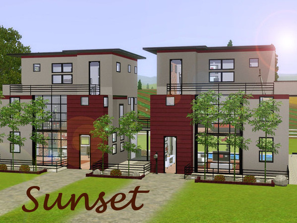 Sims 3 — Sunset by elena99e2 — Fresh and modern with a cosmopolitan vibe. Fully decorated using wood, metal and stone.