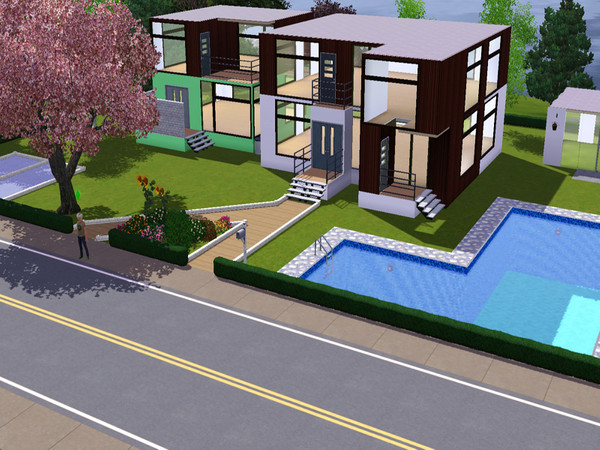 Sims 3 — Erika Home (with greenhouse) by sallysally — Erika Home. Very big house with: -Garden; -Greenhouse; -Car parks.