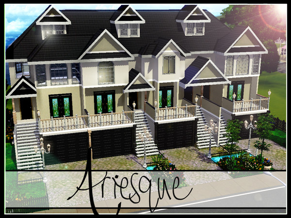 Sims 3 — Ariesque by Bugab00 — A vast luxury town-home, built for a rich family, of four found in the center of the busy