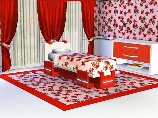 Sims 3 — marcorse_redwing pattern by marcorse — These cheery little red fruit blossoms could almost be pretty butterflies