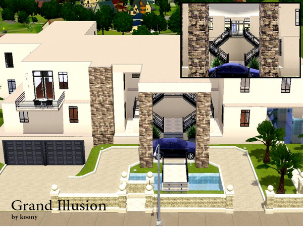 Sims 3 — Grand Illusion by koony2 — Grand Illusion This delicately crafted home is designed for the medium sized family