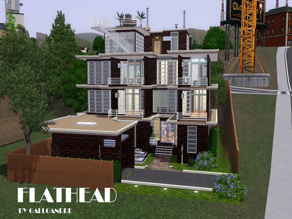 Sims 3 — Flathead by Galloandre — Prepare your Sim for some luxurious urban living in this gorgeous, flat-roofed home!