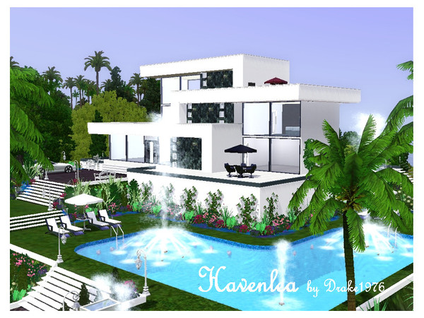Sims 3 — Havenlea by Drake19762 — Luxury villa with 2 bedrooms, 4 bathrooms, office and gym. Fully landscaped with