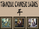 Sims 3 — Tranquility Paintings by Shalea — A set of three paintings of Chinese women looking peaceful and serene as they